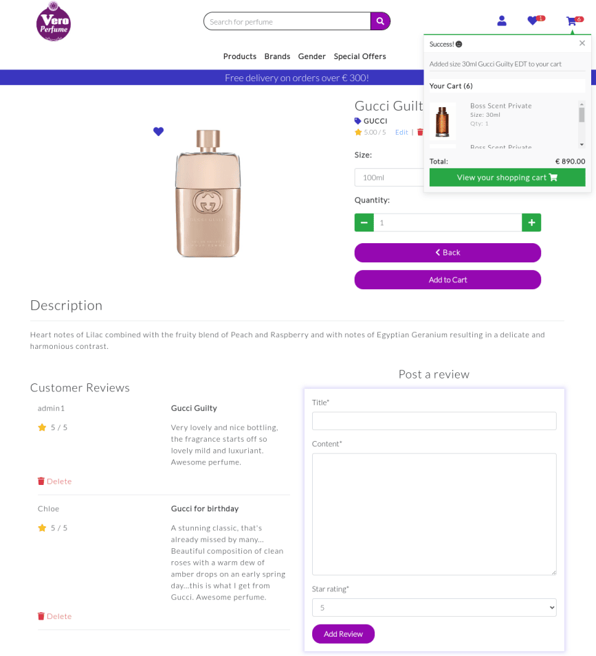 Add product to cart